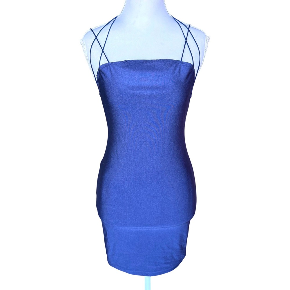 Superdown Bodycon Dress Navy Mini Multi Strap Backless Revolve S